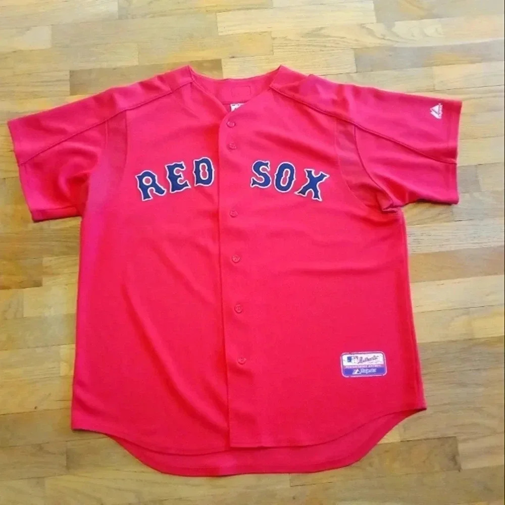 Vintage Y2K Majestic Boston Red Sox Stitched Alternate Baseball Jersey Adult XL